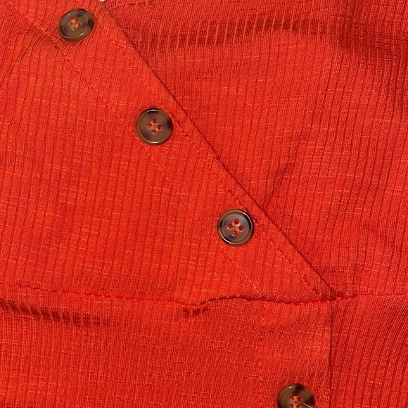 Honey & Sparkle Pumpkin Orange Button Front Cami Tank Top - Picture 5 of 10